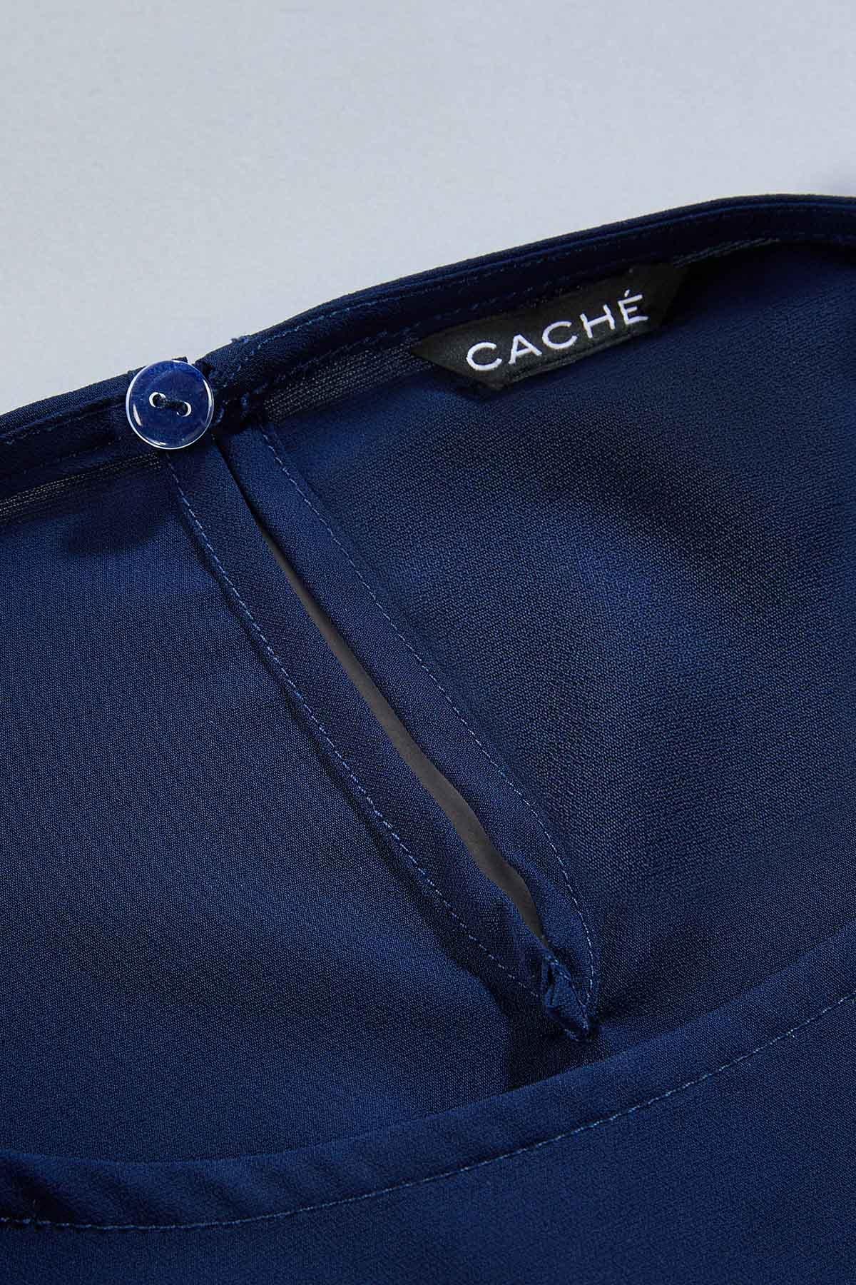 Versona cache solid band hem top NAVY_BLAZER