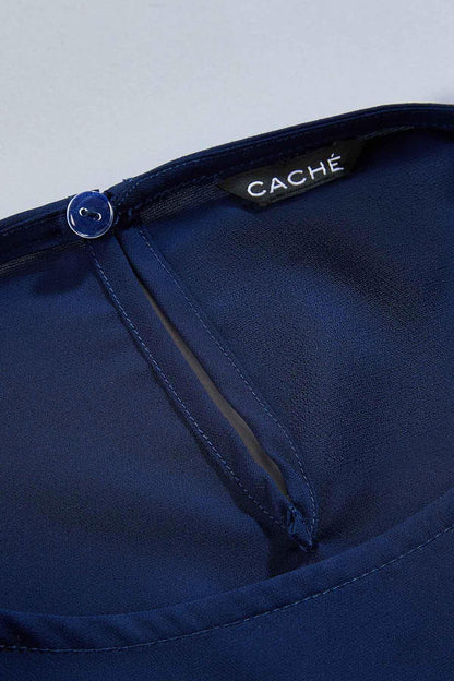 Versona cache solid band hem top NAVY_BLAZER