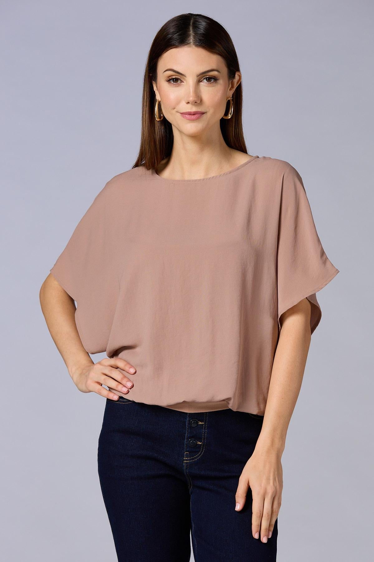Versona cache beige drape top BEIGE