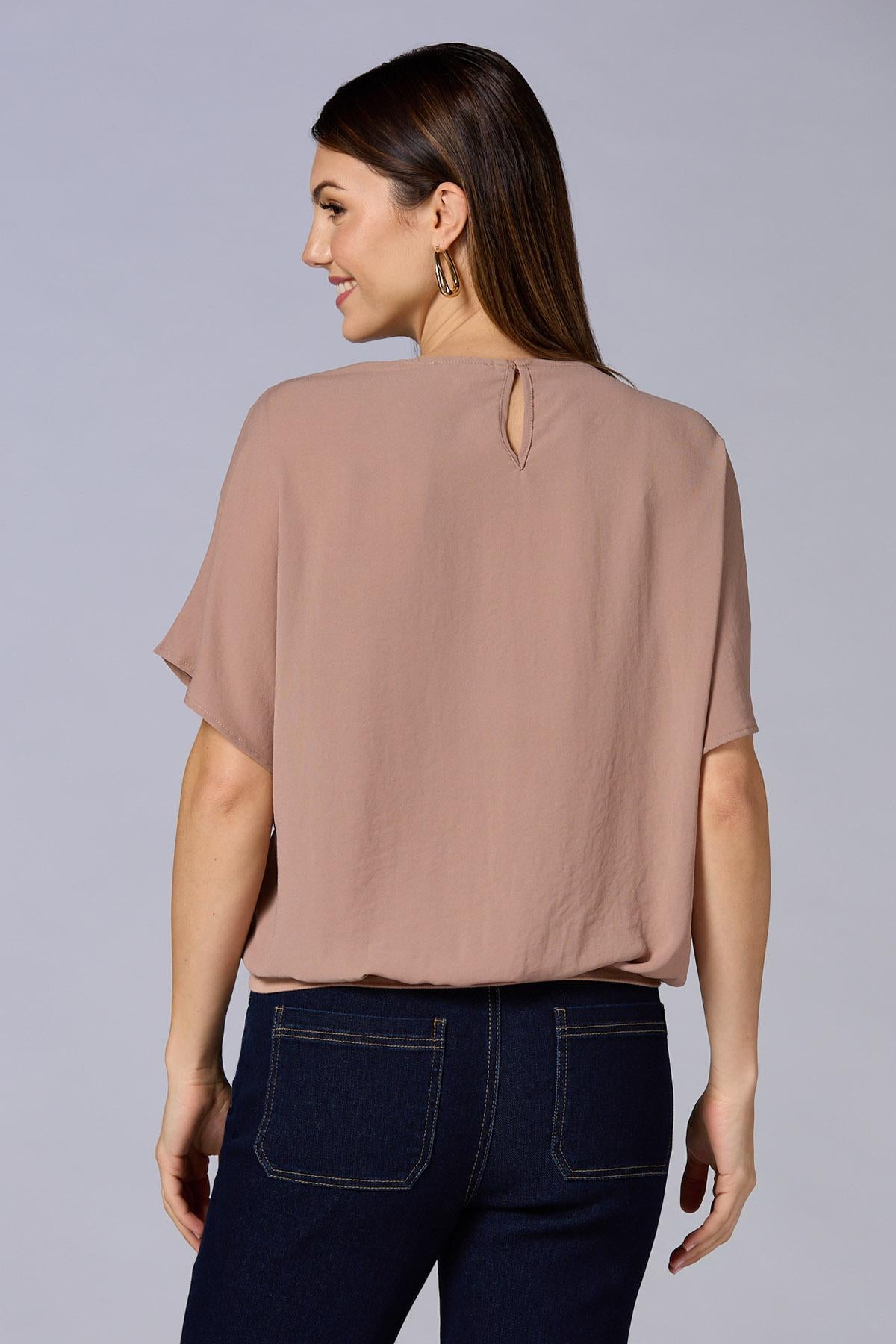 Versona cache beige drape top BEIGE