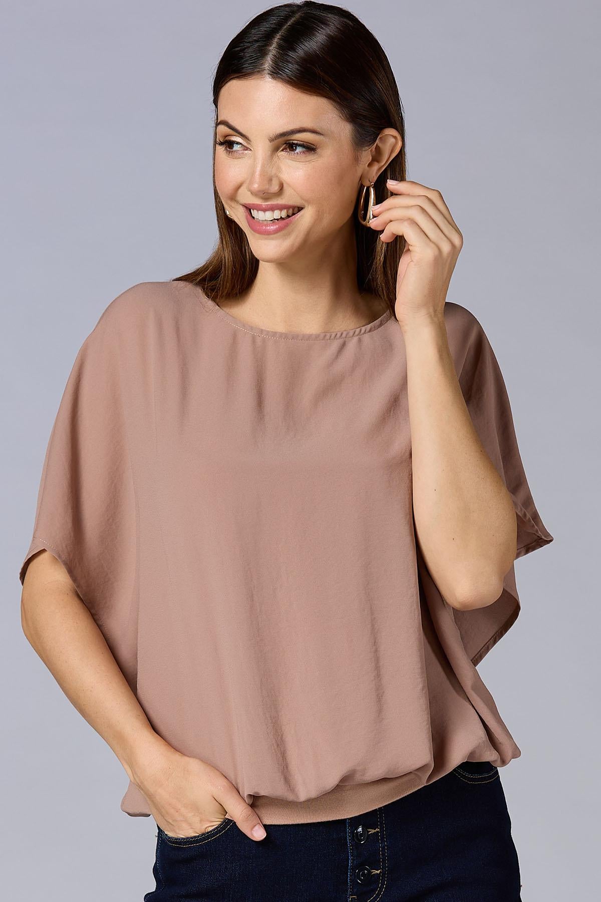 Versona cache beige drape top BEIGE