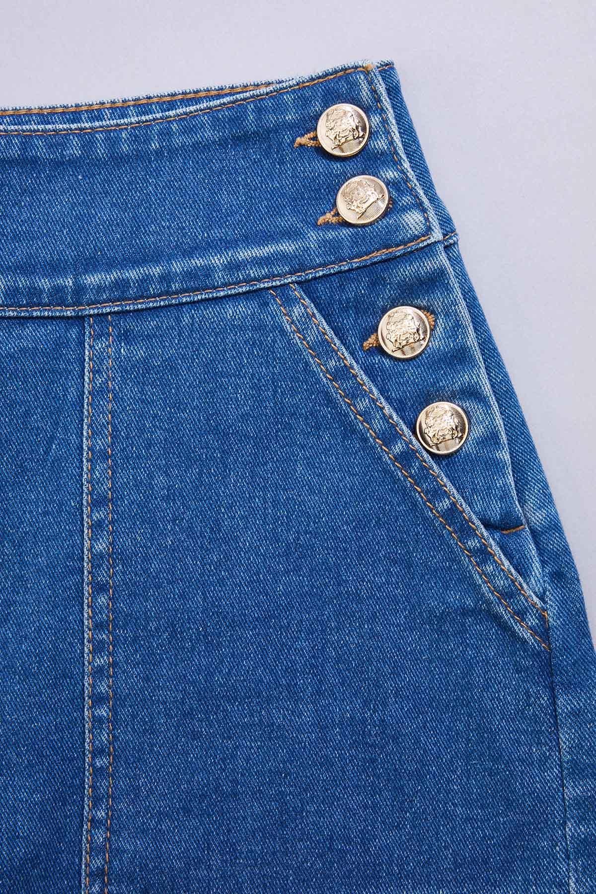 Versona cache sailor button denim shorts MEDIUM_WASH_DENIM