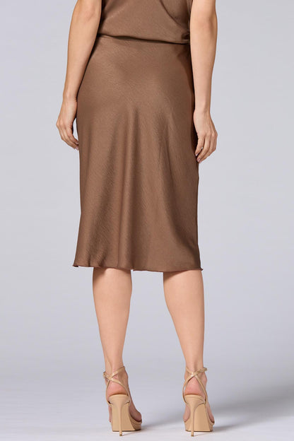 Versona cache midi slip skirt BROWN