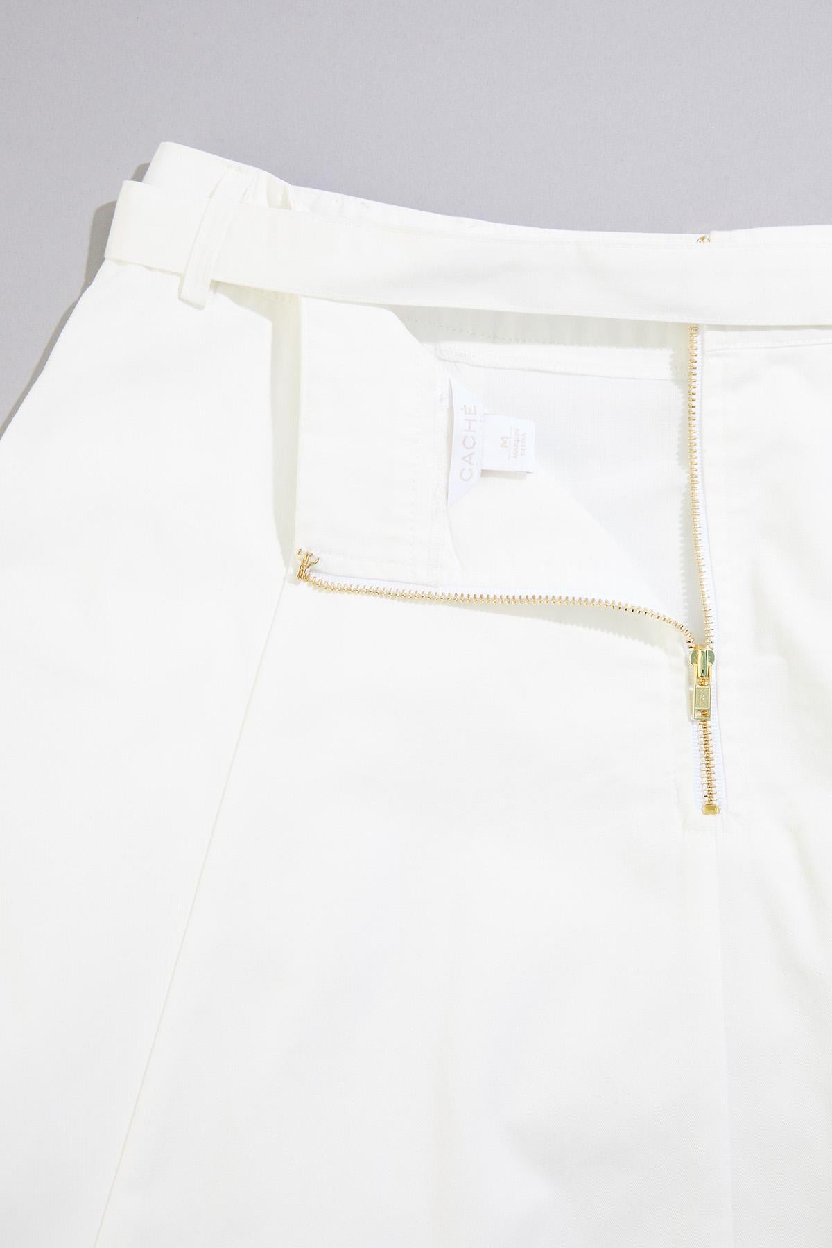 Versona cache solid lace hem skirt BRIGHT_WHITE