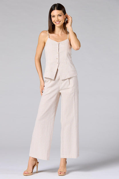 Versona cache neutral striped pants WHITE_MULTI