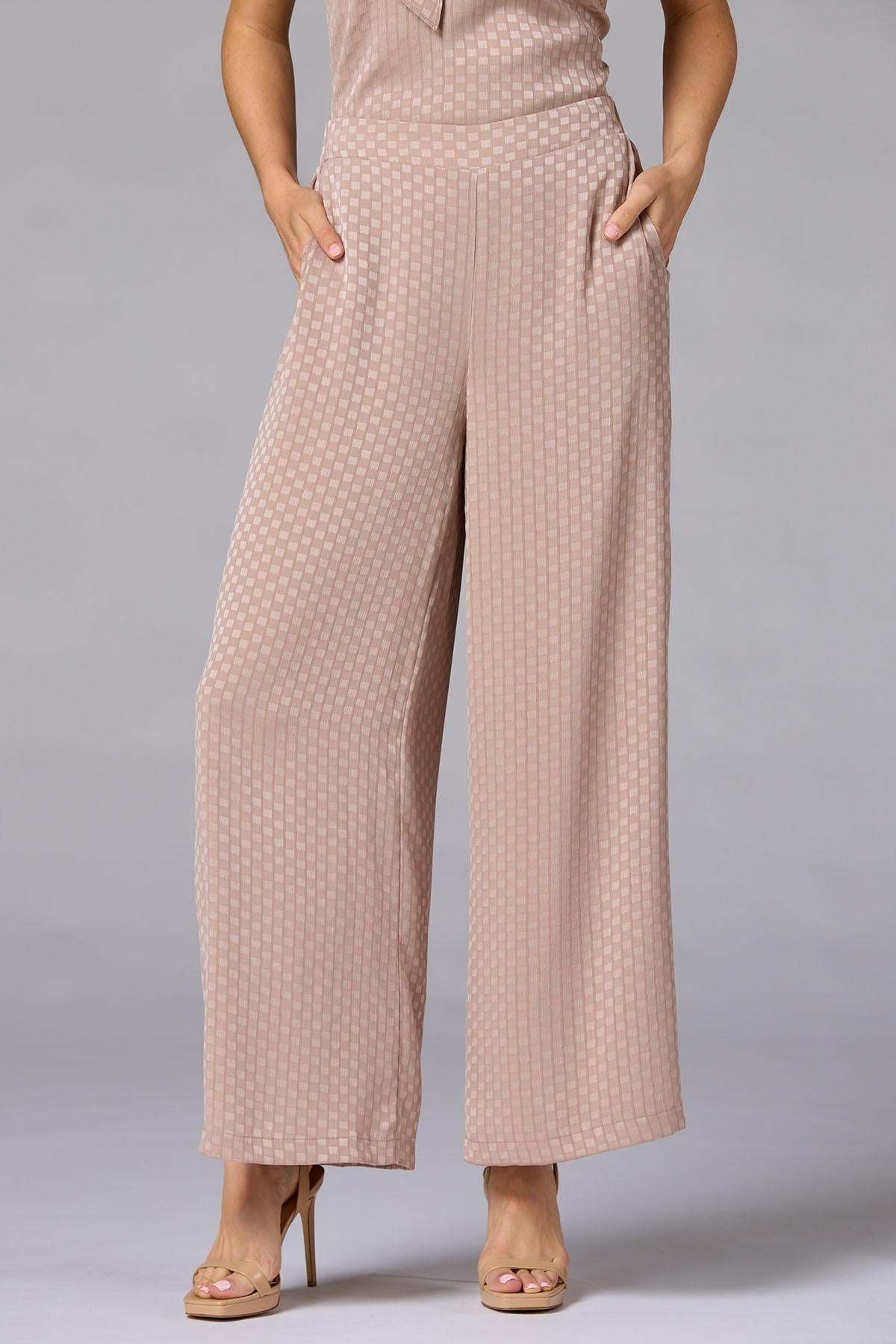 Versona cache geo textured pants BEIGE