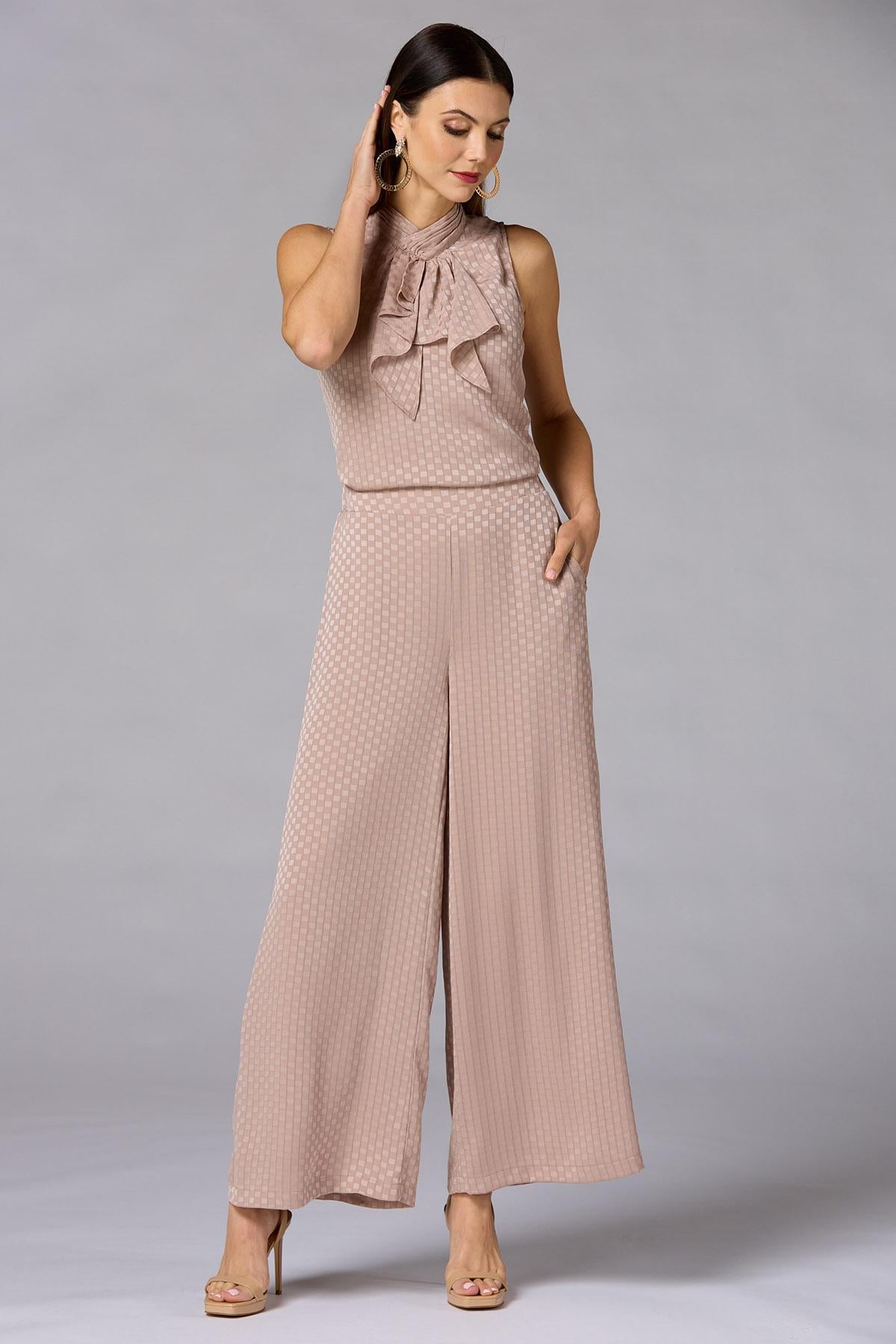 Versona cache geo textured pants BEIGE