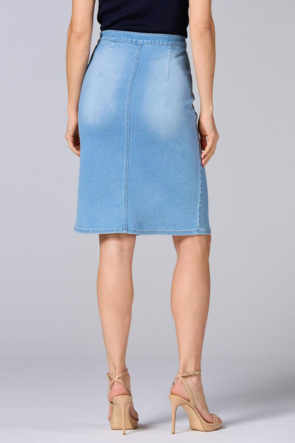 Versona cache denim pencil skirt LIGHT_WASH_DENIM