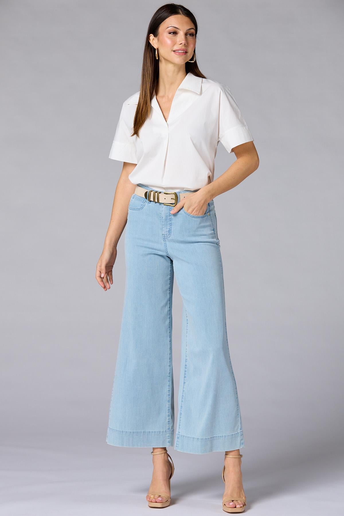Versona cache denim trousers LIGHT_WASH_DENIM