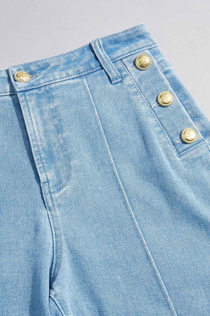 Versona gold sailor button jeans LIGHT_WASH_DENIM