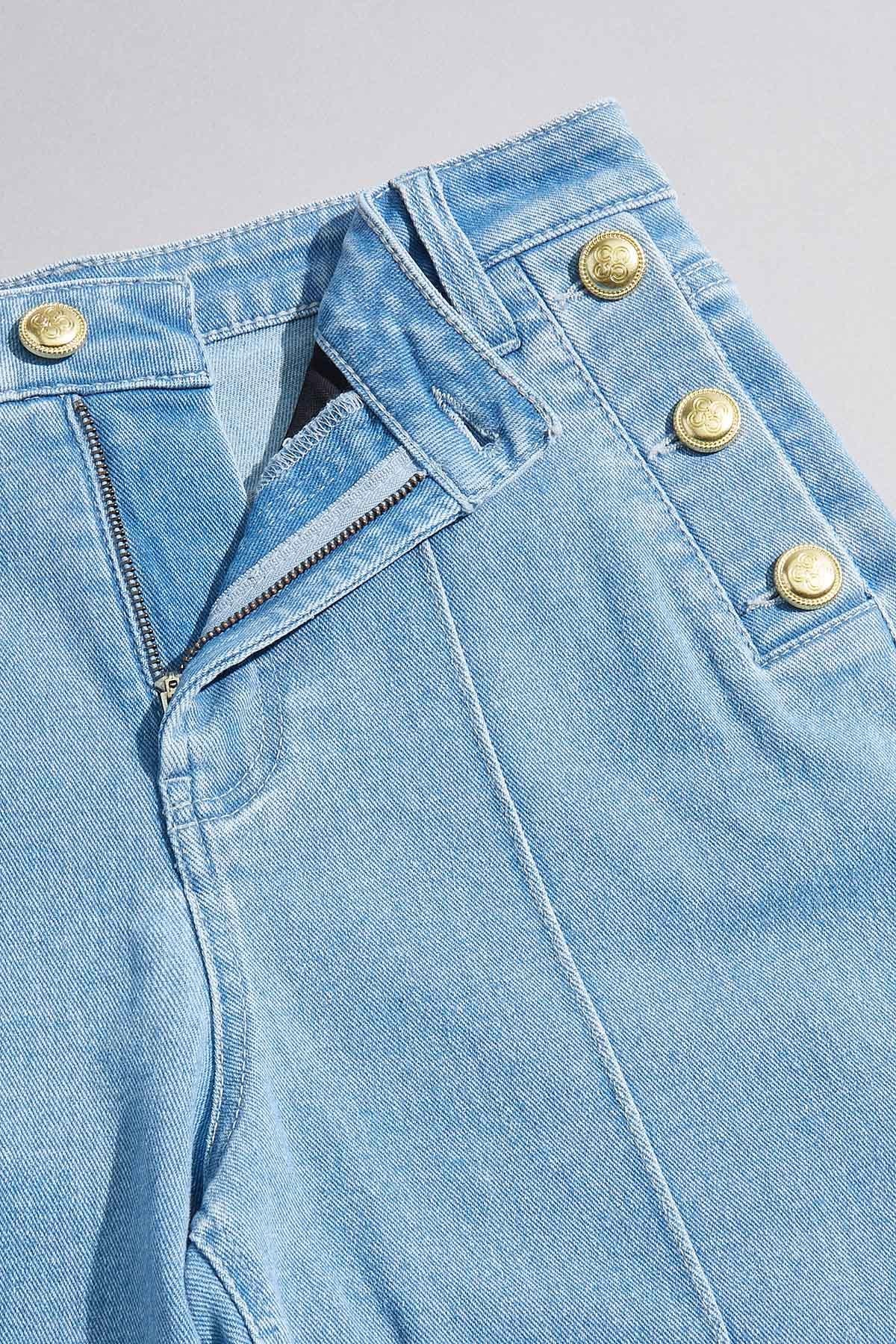 Versona gold sailor button jeans LIGHT_WASH_DENIM