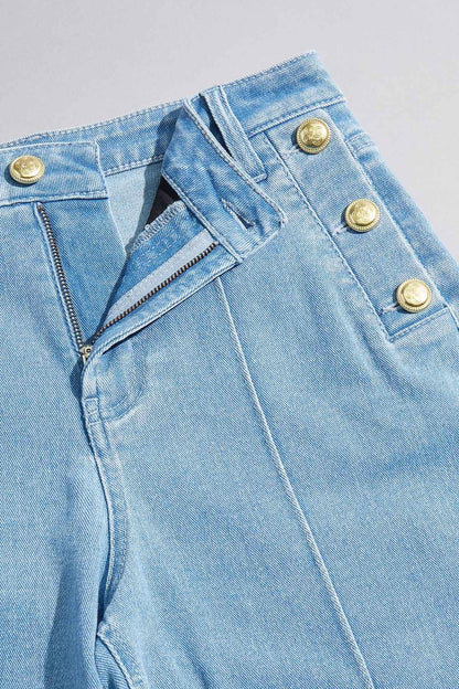 Versona gold sailor button jeans LIGHT_WASH_DENIM