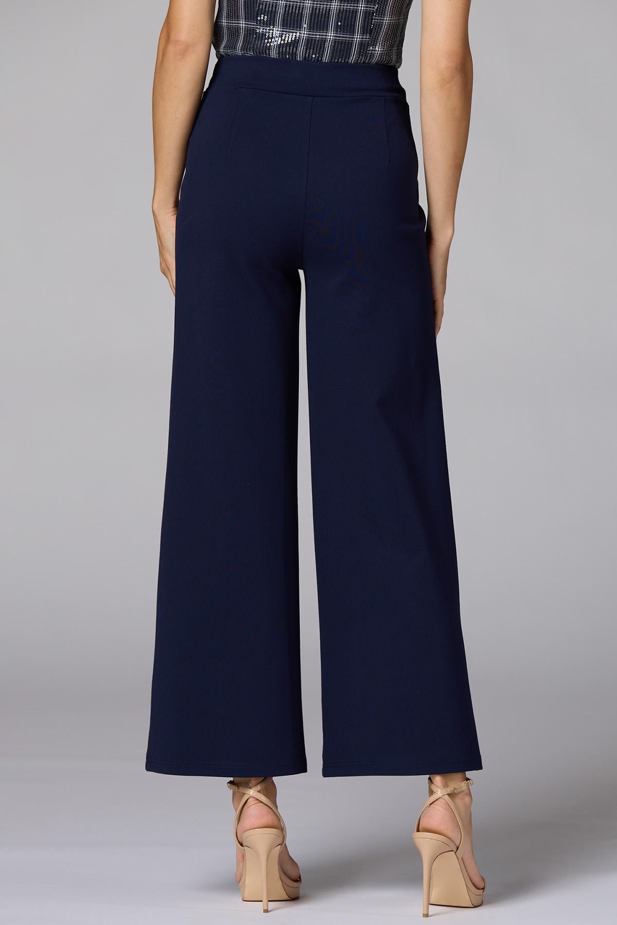 Versona cache ponte buckle belt pants NAVY_BLAZER