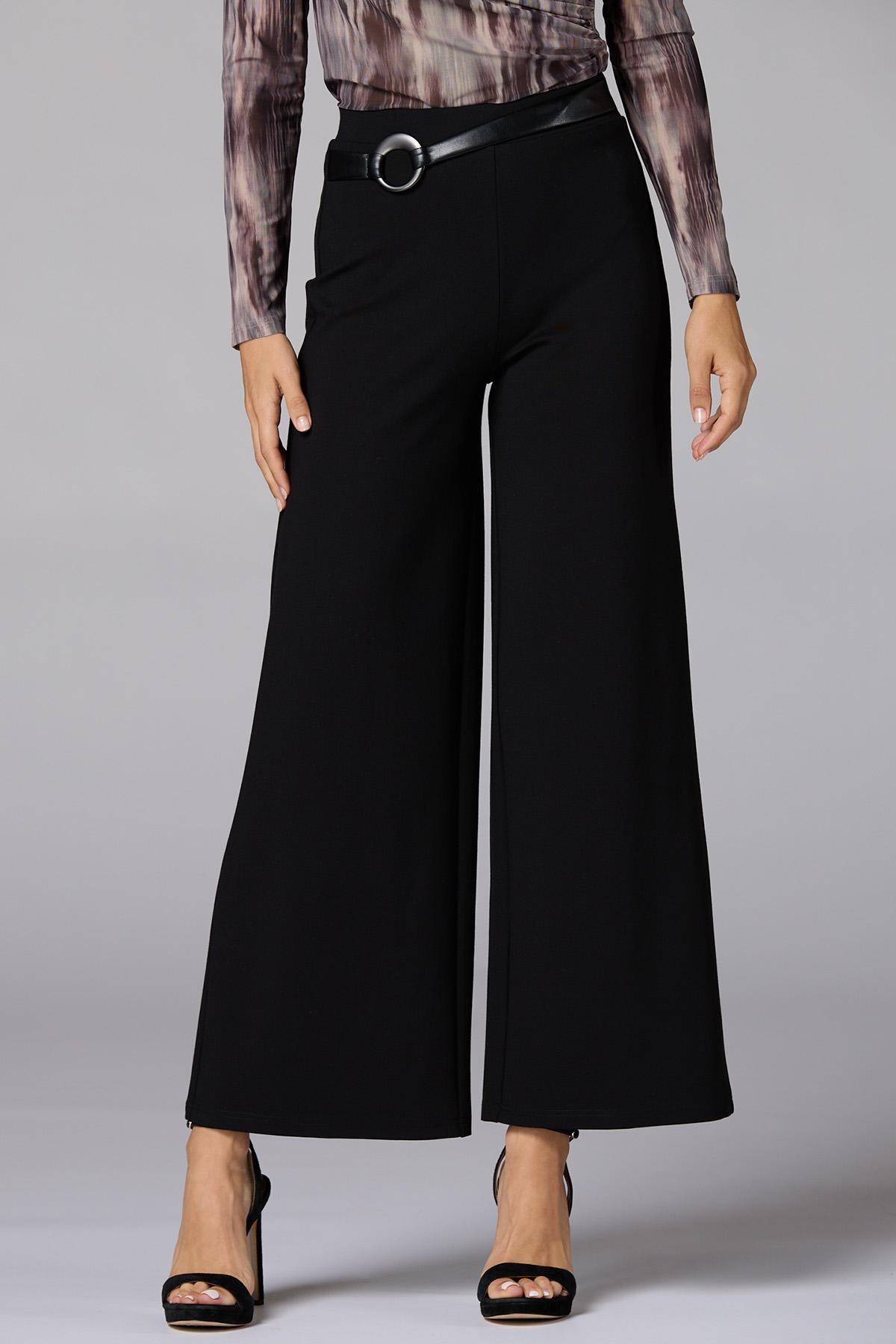Versona cache ponte buckle belt pants NAVY_BLAZER