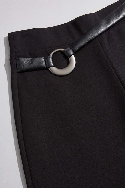 Versona cache ponte buckle belt pants NAVY_BLAZER