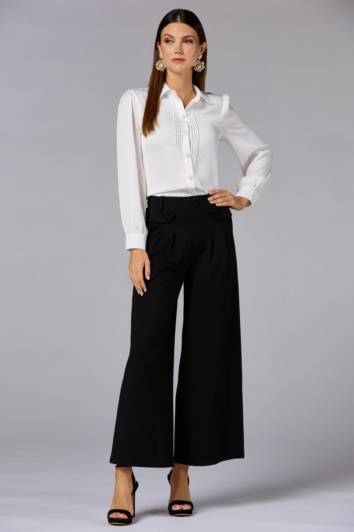 Versona cache ponte knit trousers IDEAL_BLACK
