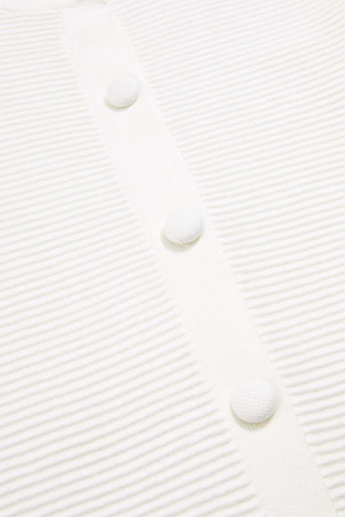Versona cache solid white ribbed cardigan BRIGHT_WHITE