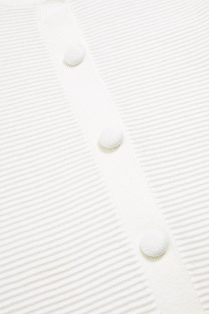 Versona cache solid white ribbed cardigan BRIGHT_WHITE