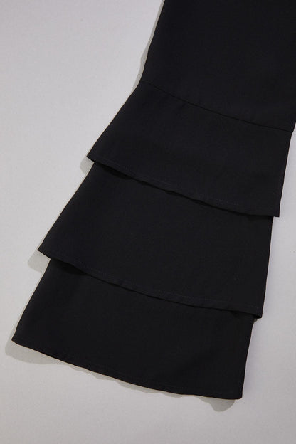 Versona cache tiered bell sleeve top IDEAL_BLACK