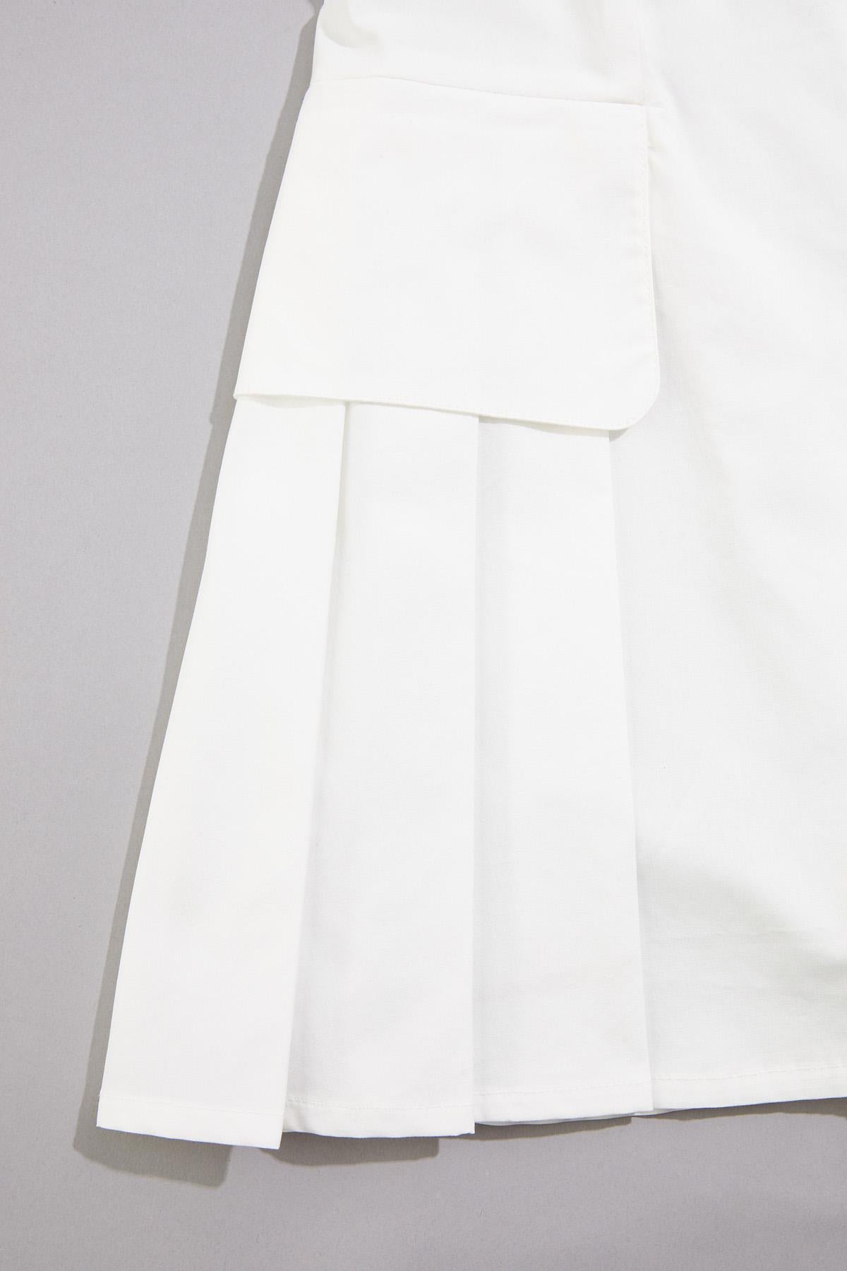 Versona cache poplin pleated peplum tank BRIGHT_WHITE