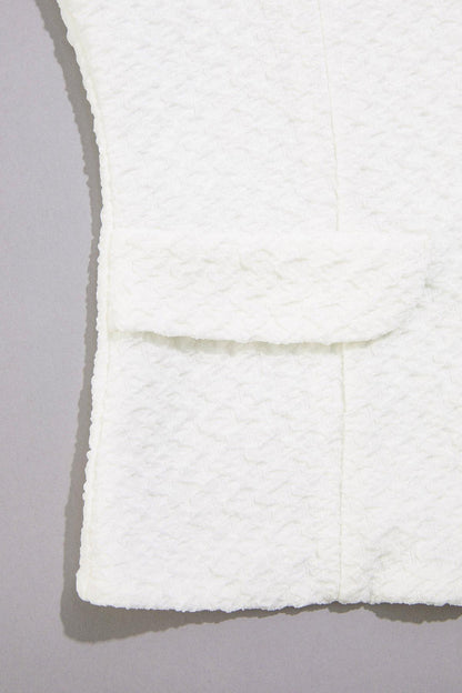 Versona cache textured button detail top BRIGHT_WHITE