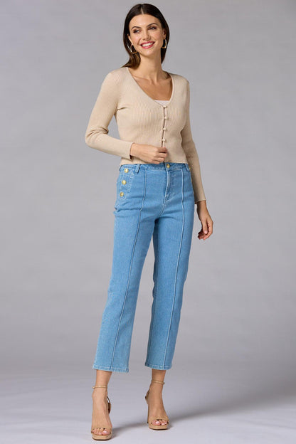 Versona cache covered button cardigan BEIGE