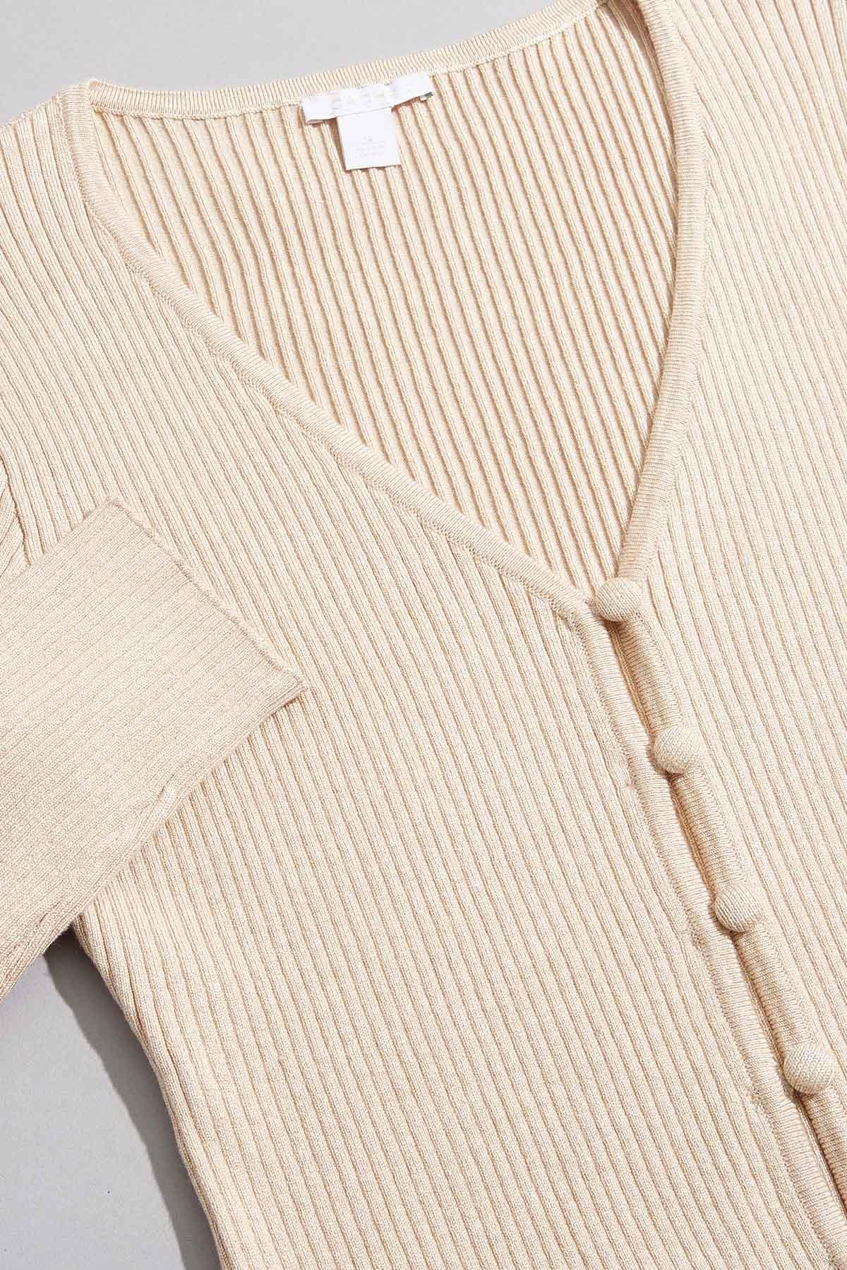 Versona cache covered button cardigan BEIGE