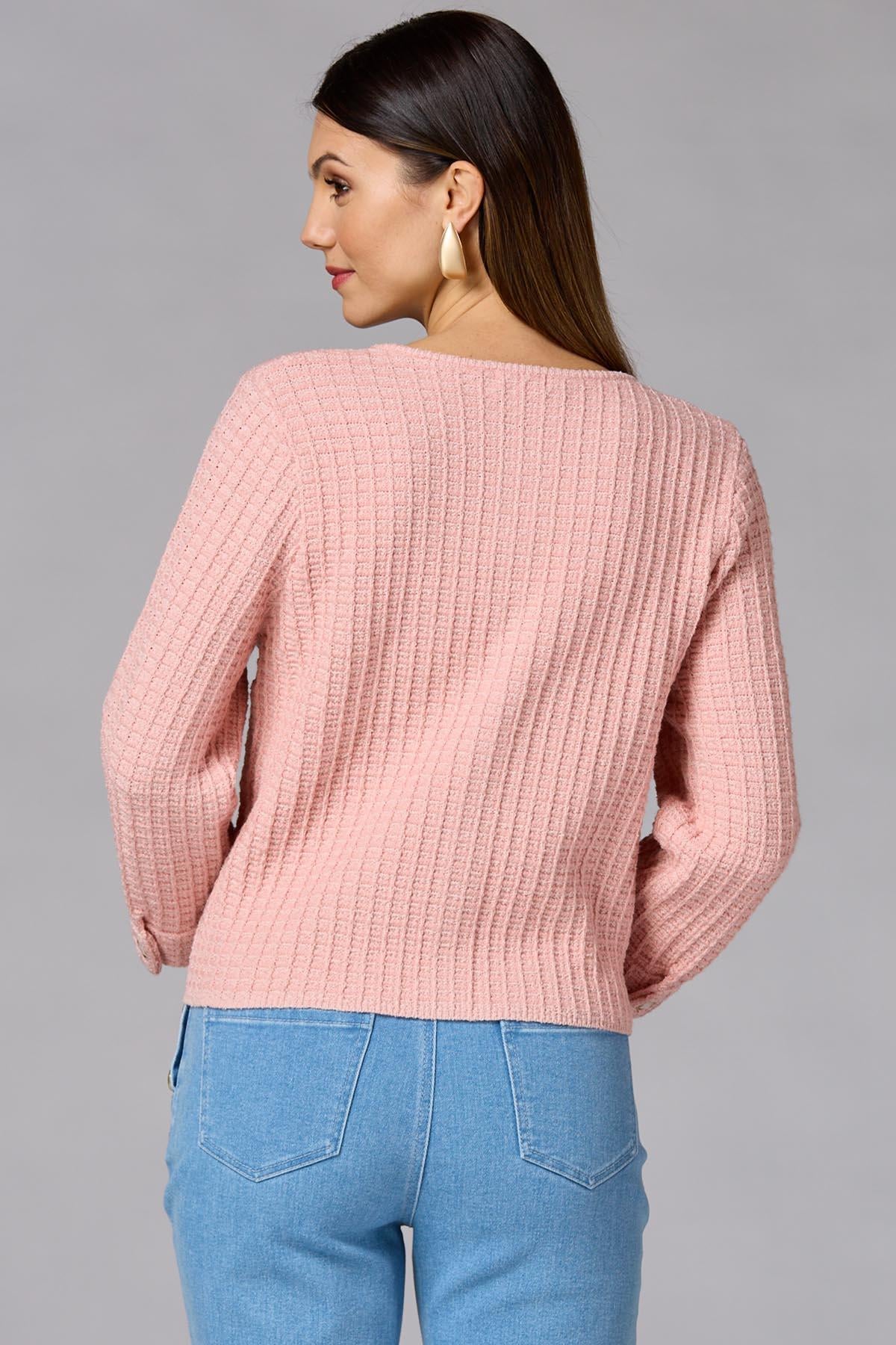 Versona cache waffle knit cardigan PINK