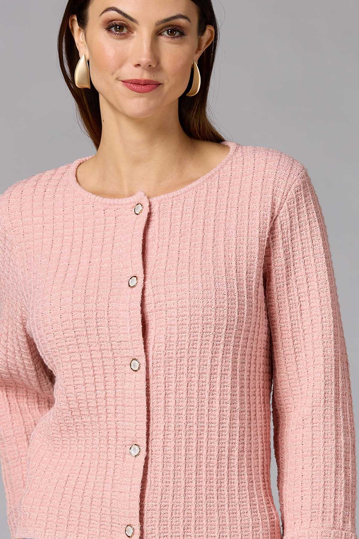 Versona cache waffle knit cardigan PINK