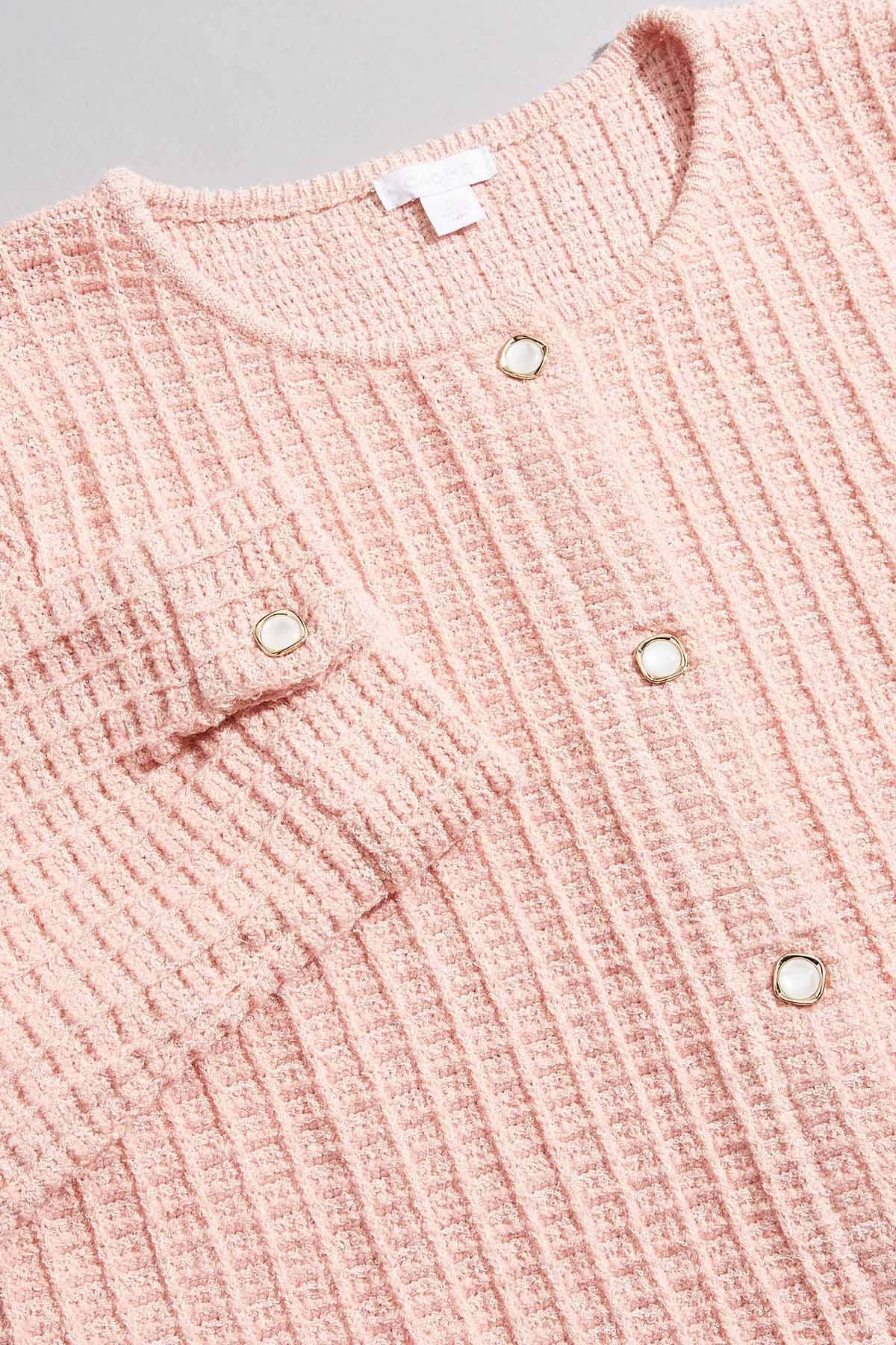 Versona cache waffle knit cardigan PINK
