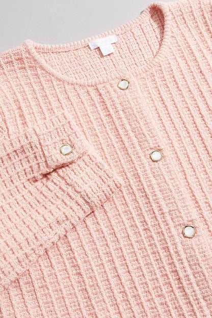 Versona cache waffle knit cardigan PINK