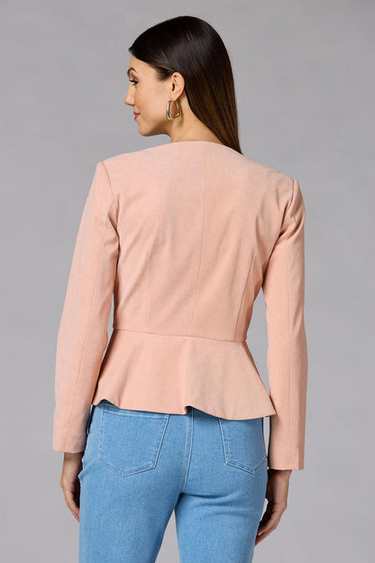 Versona cache faux leather peplum jacket PINK