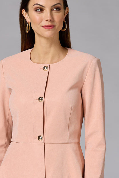 Versona cache faux leather peplum jacket PINK