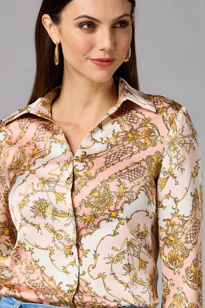 Versona cache floral status print satin blouse REDPINK_MULTI