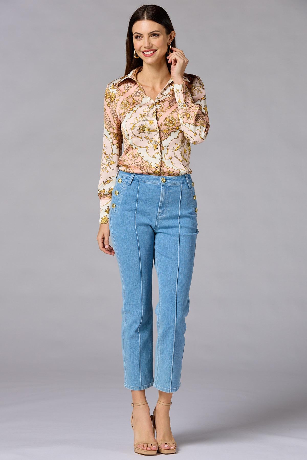 Versona cache floral status print satin blouse REDPINK_MULTI