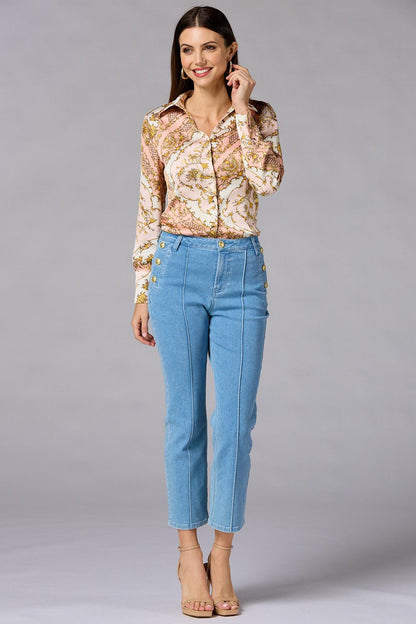 Versona cache floral status print satin blouse REDPINK_MULTI