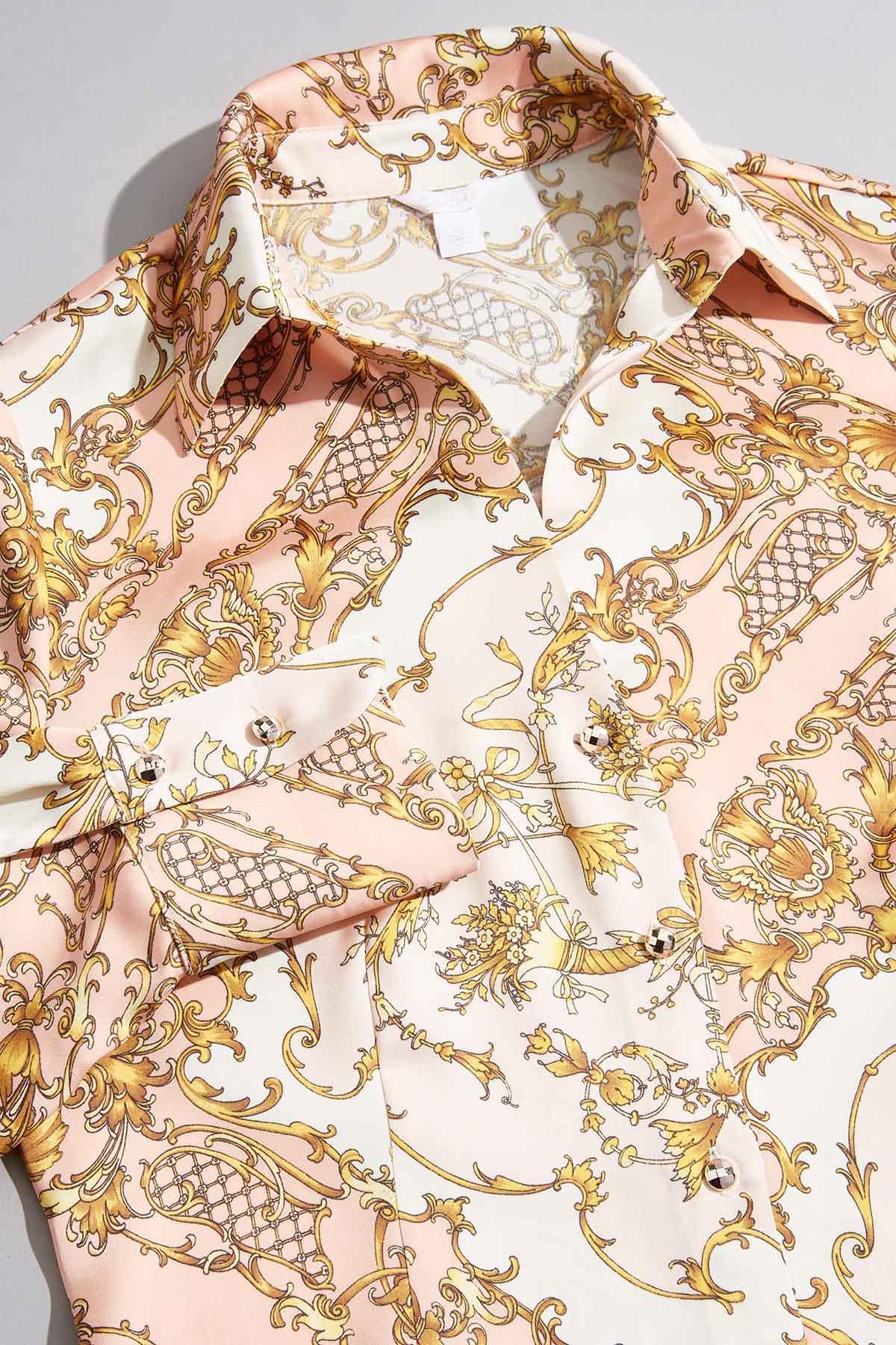 Versona cache floral status print satin blouse REDPINK_MULTI