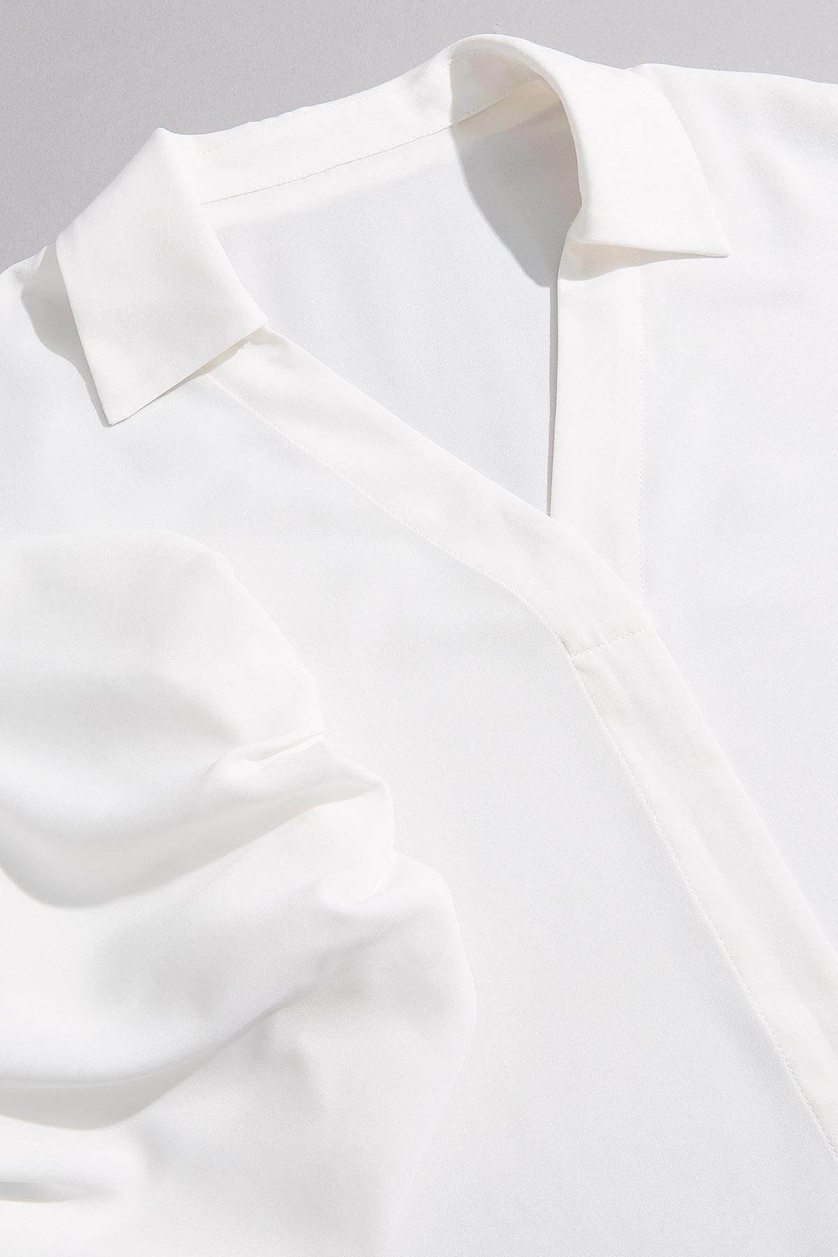 Versona cache puffy sleeve blouse IVORY