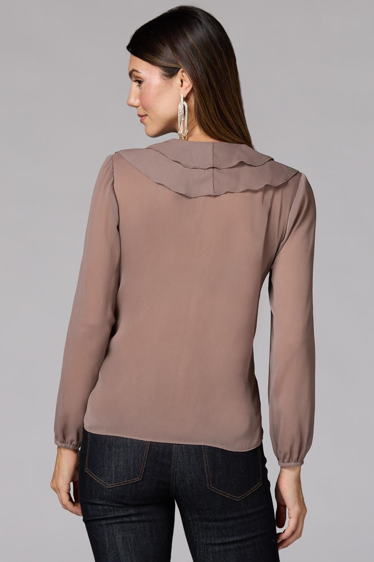 Versona cache ruffled chiffon blouse
