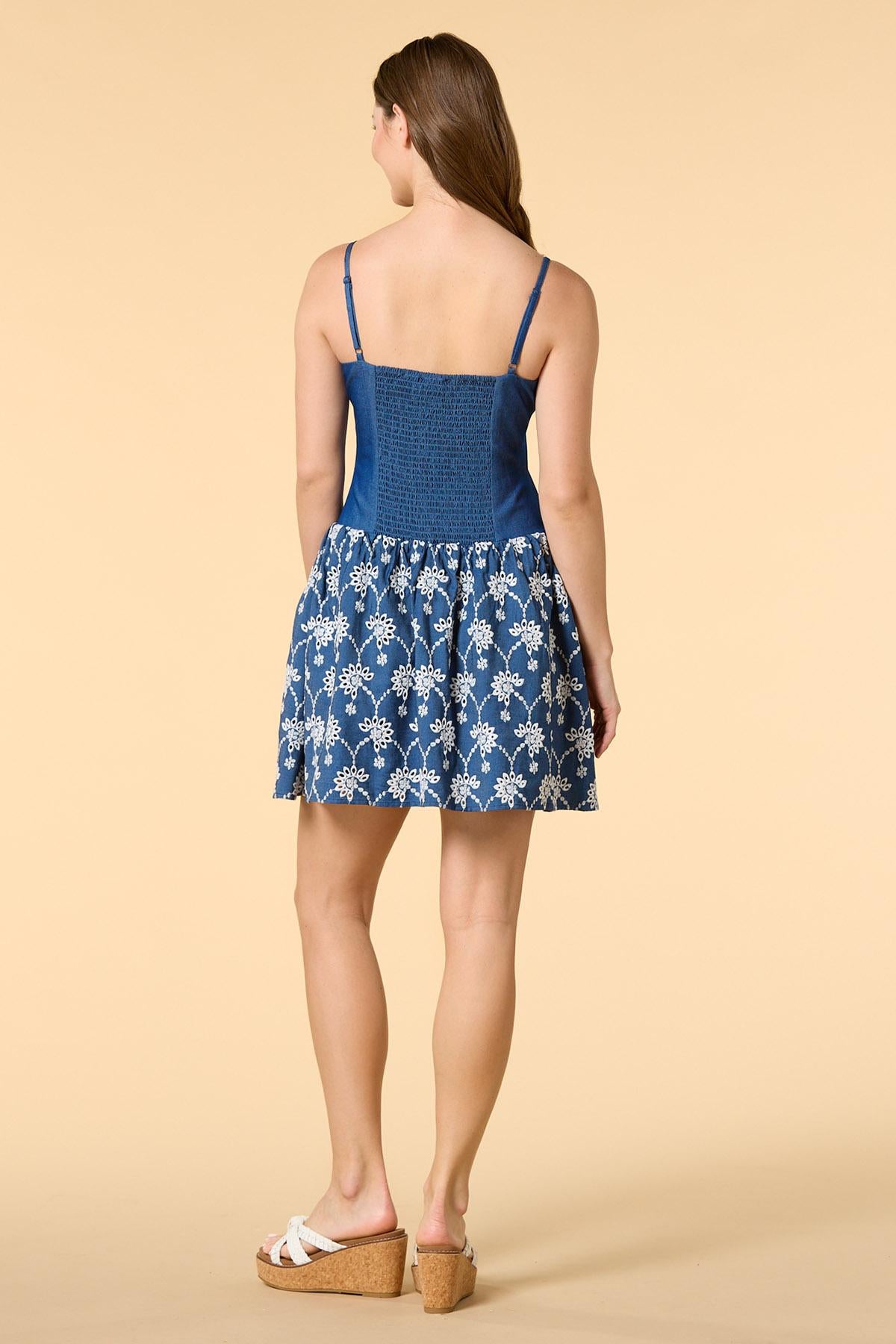 Versona blue skies and blooms mini dress NAVY_MULTI
