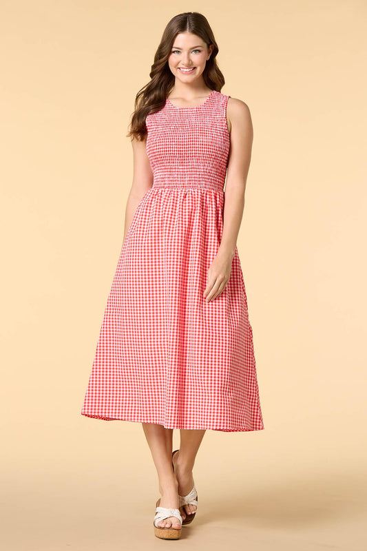 Versona take your picnic midi dress RED_MULTI