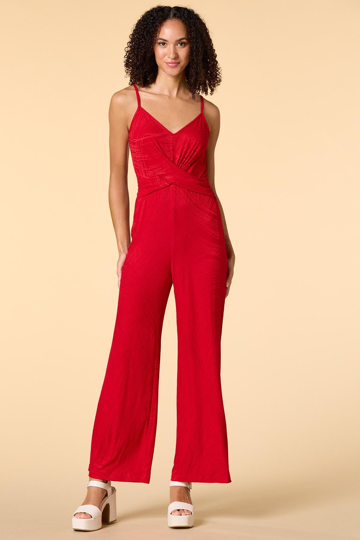 Versona heat waves jumpsuit RED