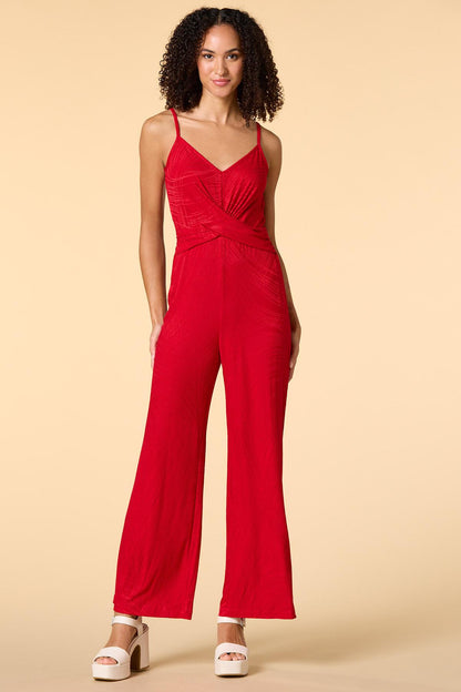 Versona heat waves jumpsuit RED