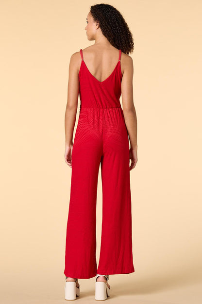 Versona heat waves jumpsuit RED