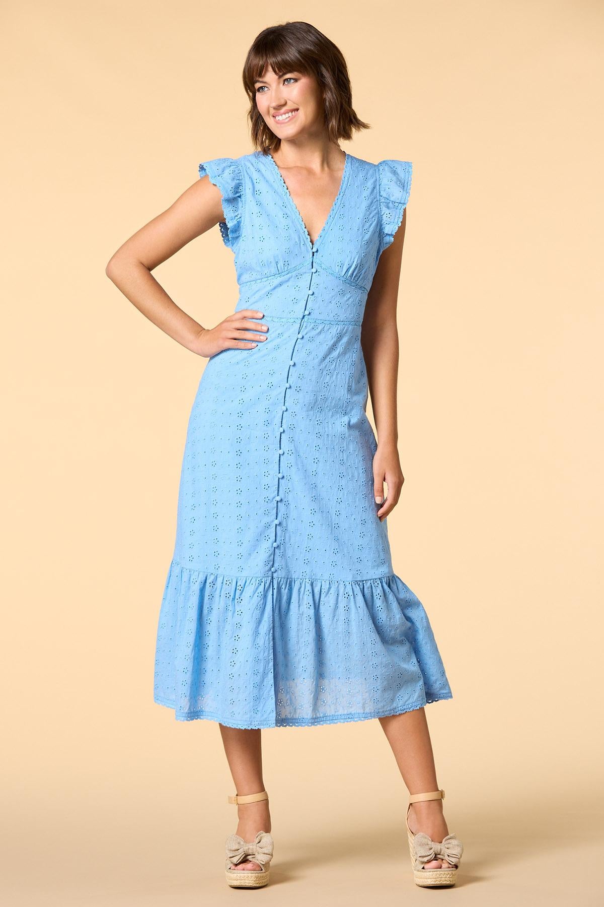 Versona eye in the sky midi dress BLUE