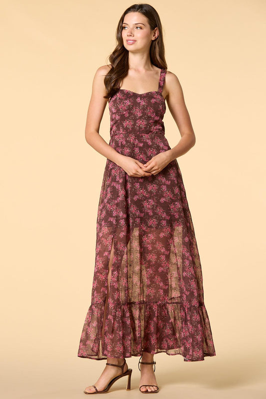 Versona kiss and tell maxi dress BROWNBEIGE_MULTI