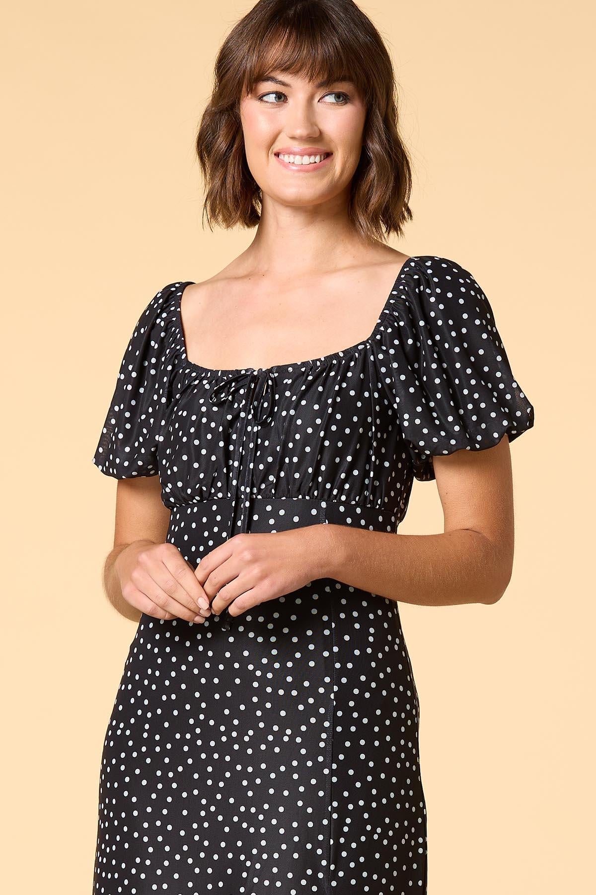 Versona in the dot light maxi dress BLACK_WHITE_PATTERN