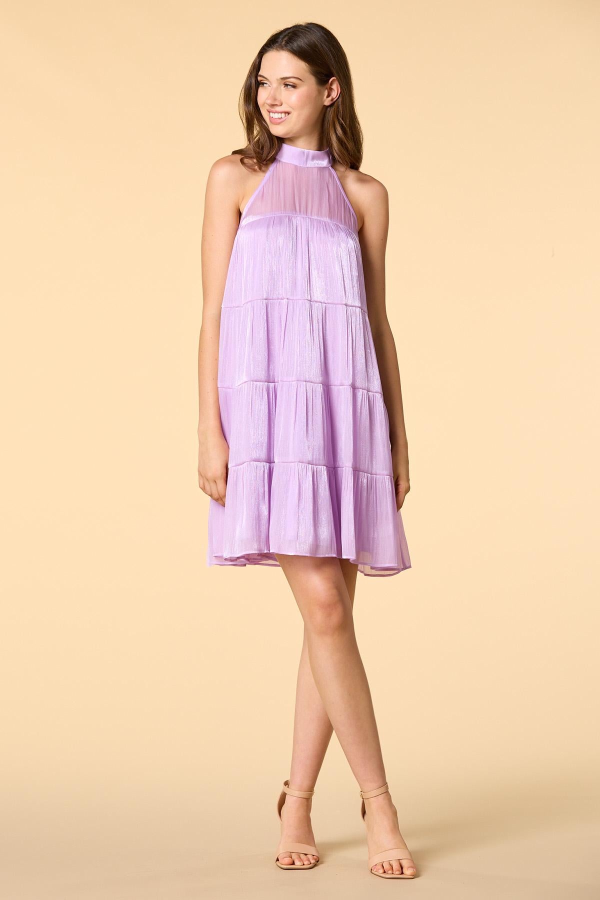 Versona disco dancer mini shift dress LIGHT_PURPLE