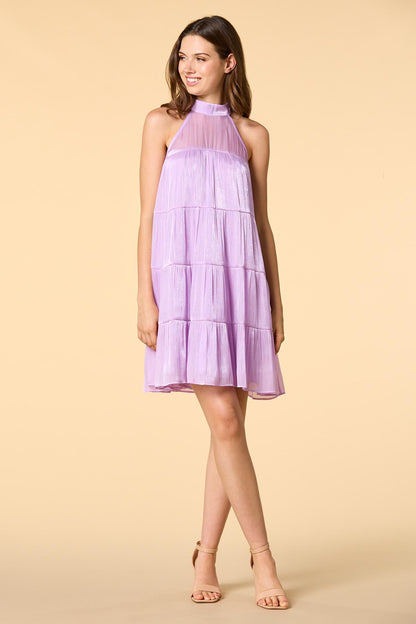 Versona disco dancer mini shift dress LIGHT_PURPLE