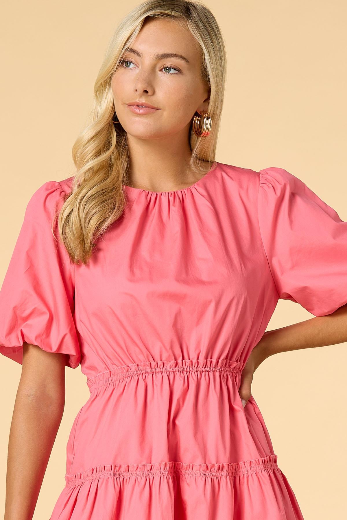 Versona coral key mini dress CORAL